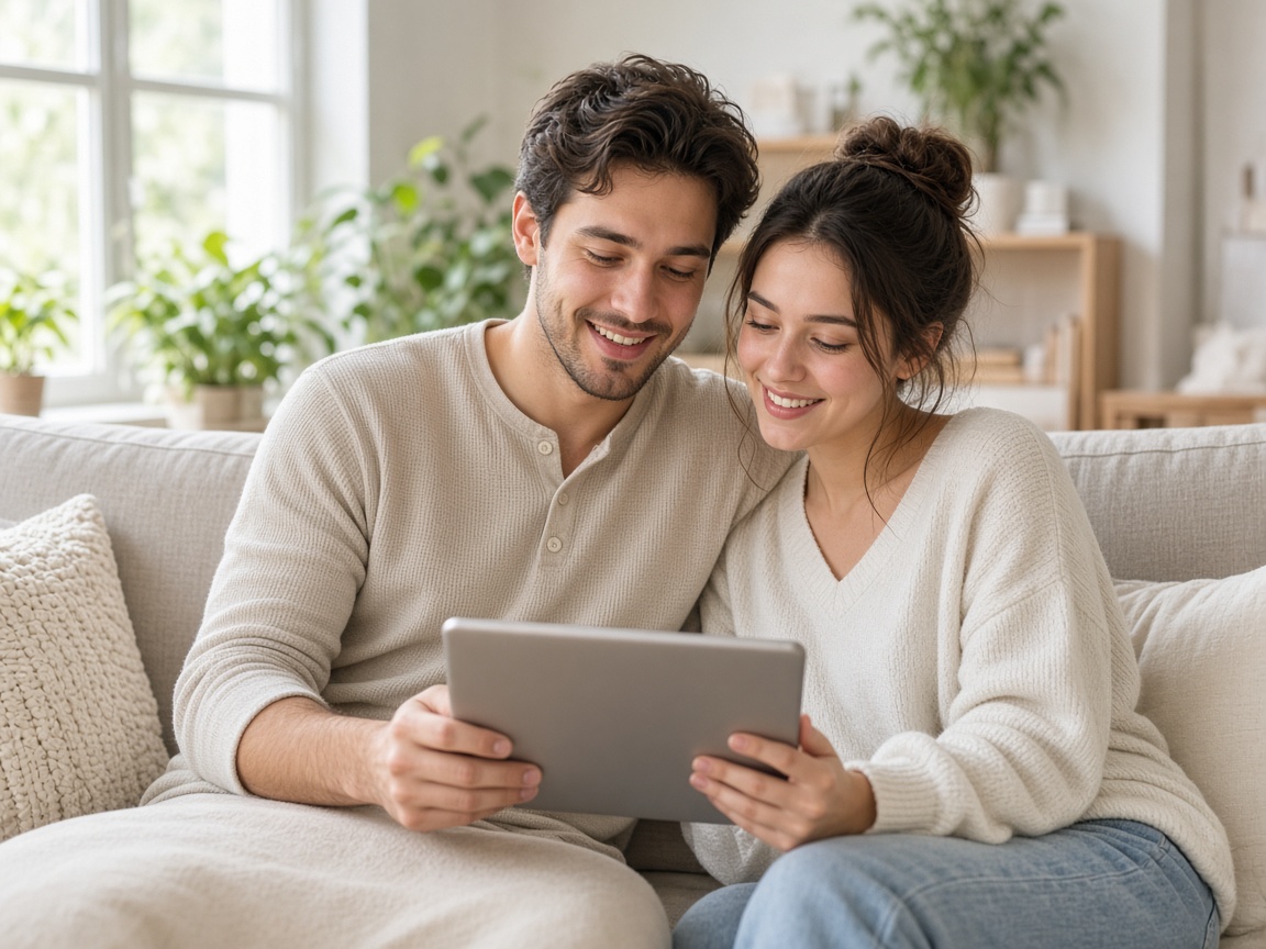 Tablet kullanan iki kişi. Belirli bir müşteriye ait değildir.